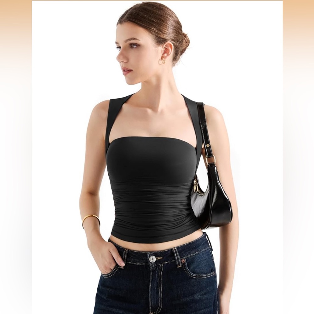 SUUKSESS Womens Square Neck Going Out Tank Top